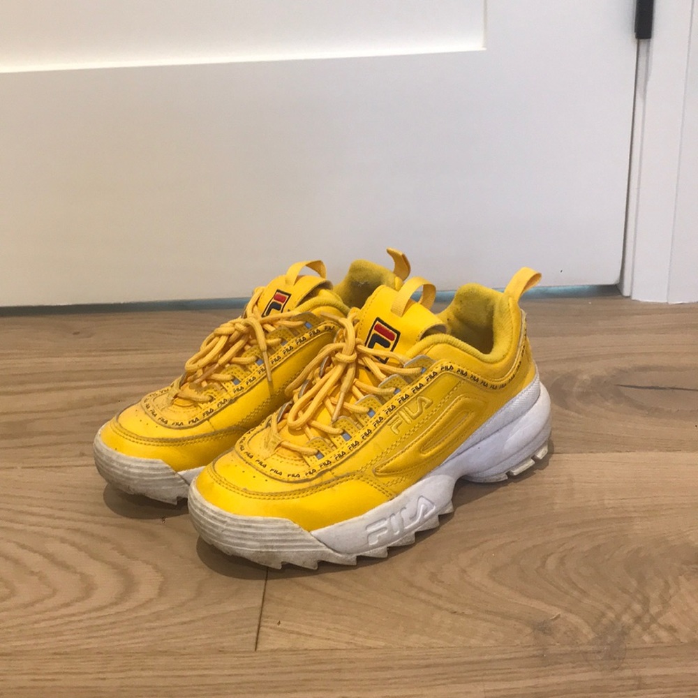 Yellow Fila Running Shoes